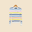 Pull RALPH LAUREN blanc à rayures multicolores - Taille S