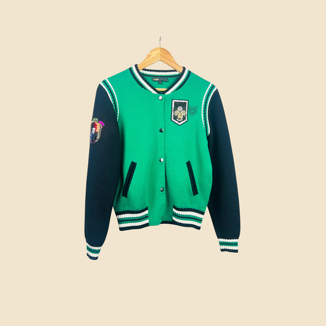Veste MAJE verte & noire - Taille 2 (38 FR)