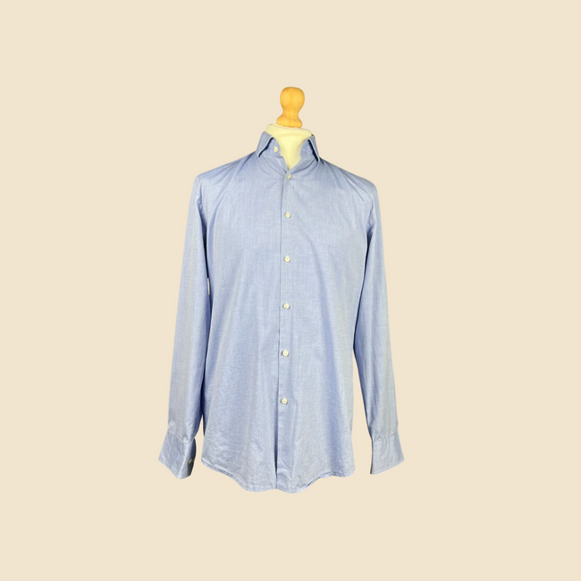 HUGO BOSS light blue & white shirt - Size L