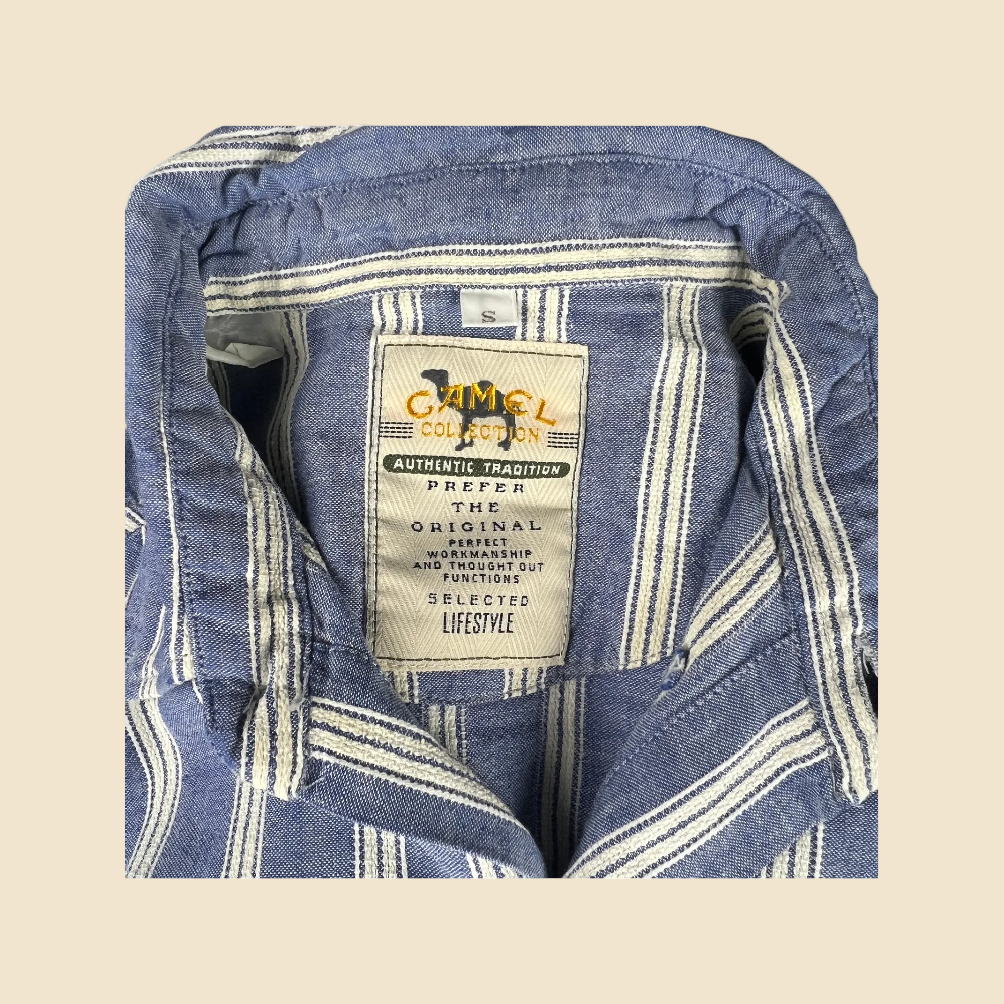 Chemise CAMEL collection vintage bleu & blanc - Taille S