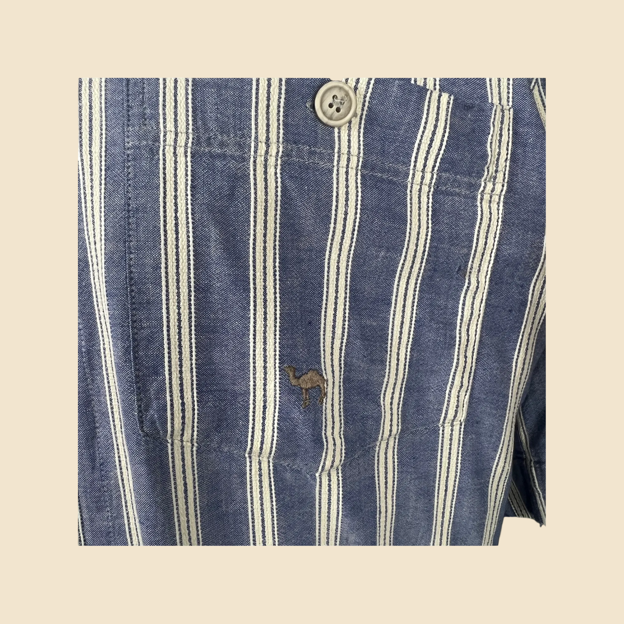 Chemise CAMEL collection vintage bleu & blanc - Taille S
