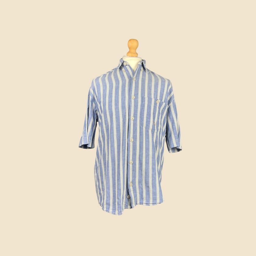 Chemise CAMEL collection vintage bleu & blanc - Taille S