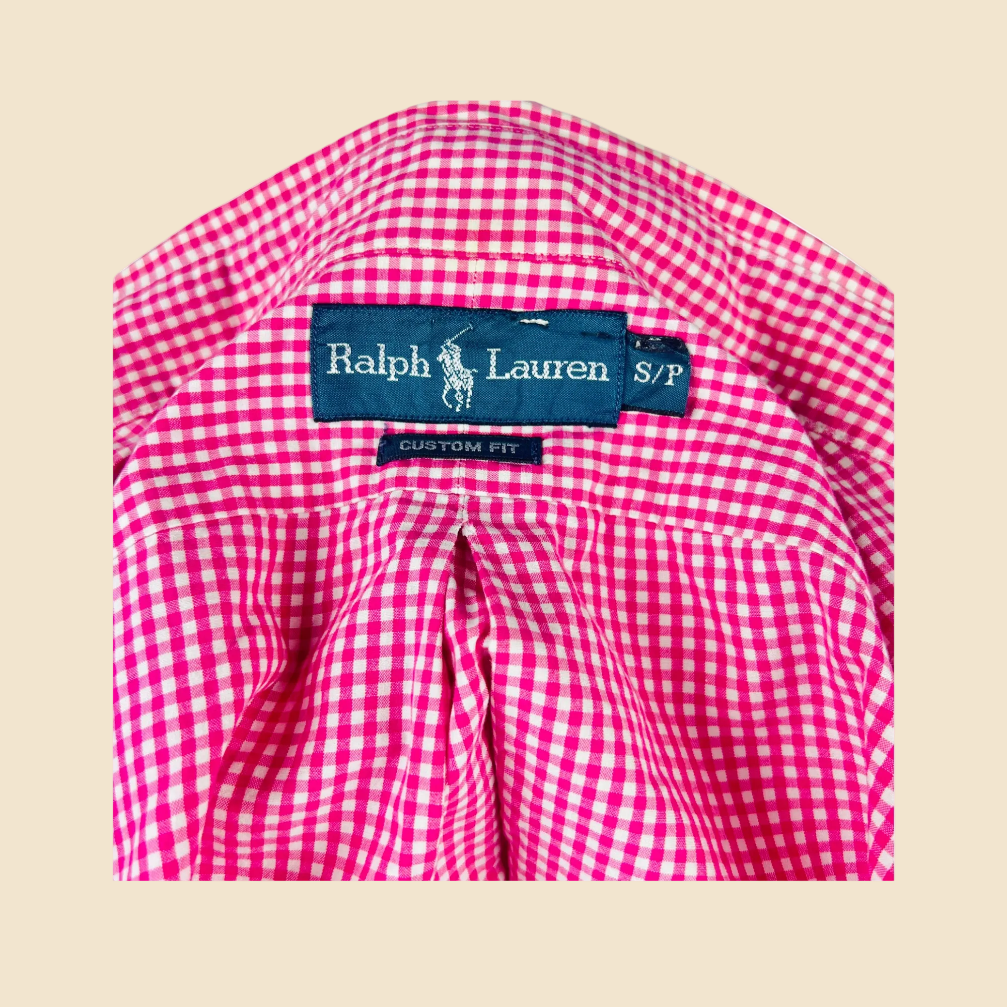 Chemise RALPH LAUREN Custom Fit vichy rose - Taille S
