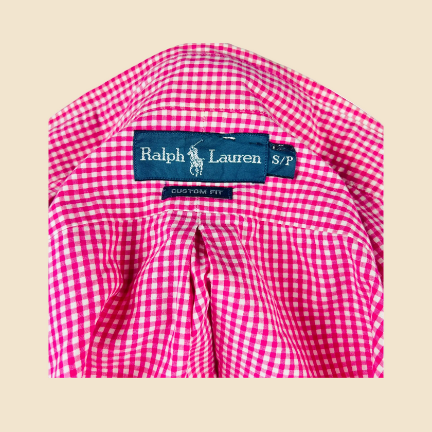 Chemise RALPH LAUREN Custom Fit vichy rose - Taille S