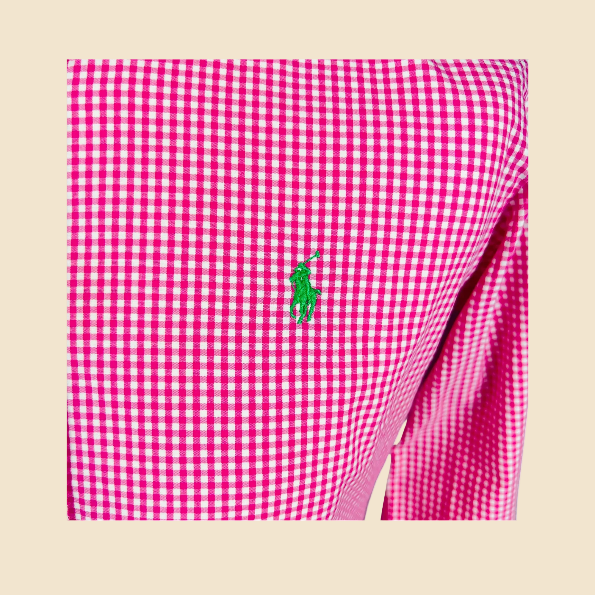 Chemise RALPH LAUREN Custom Fit vichy rose - Taille S