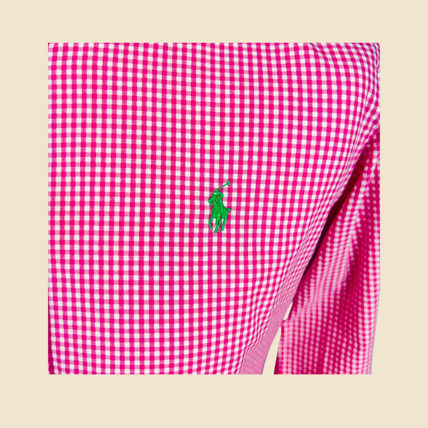 Chemise RALPH LAUREN Custom Fit vichy rose - Taille S
