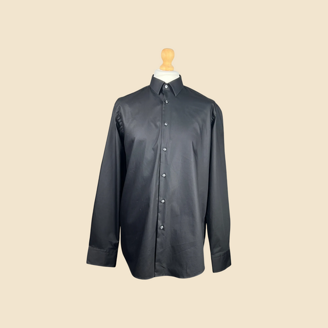 HUGO BOSS Easy Iron Black Shirt - Size 44