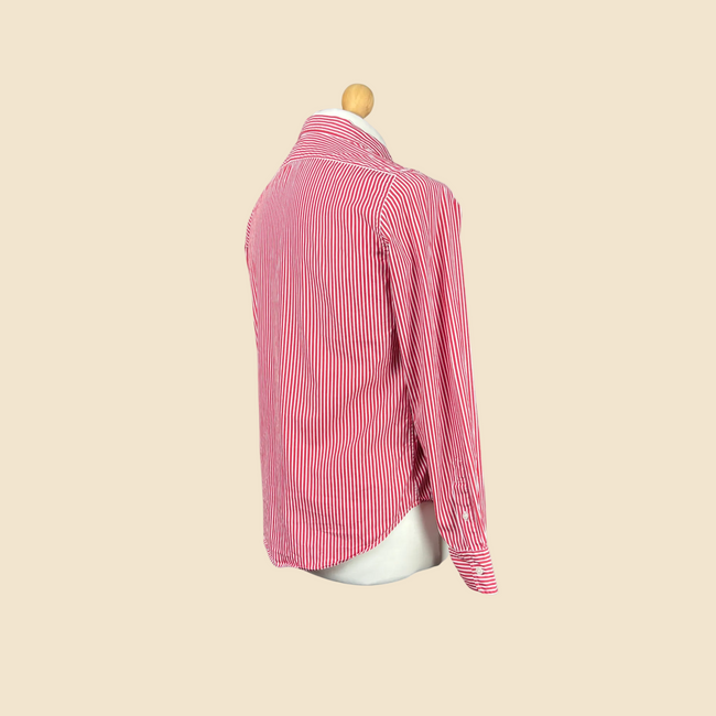 Chemise RALPH LAUREN rouge rayée blanche - Taille L