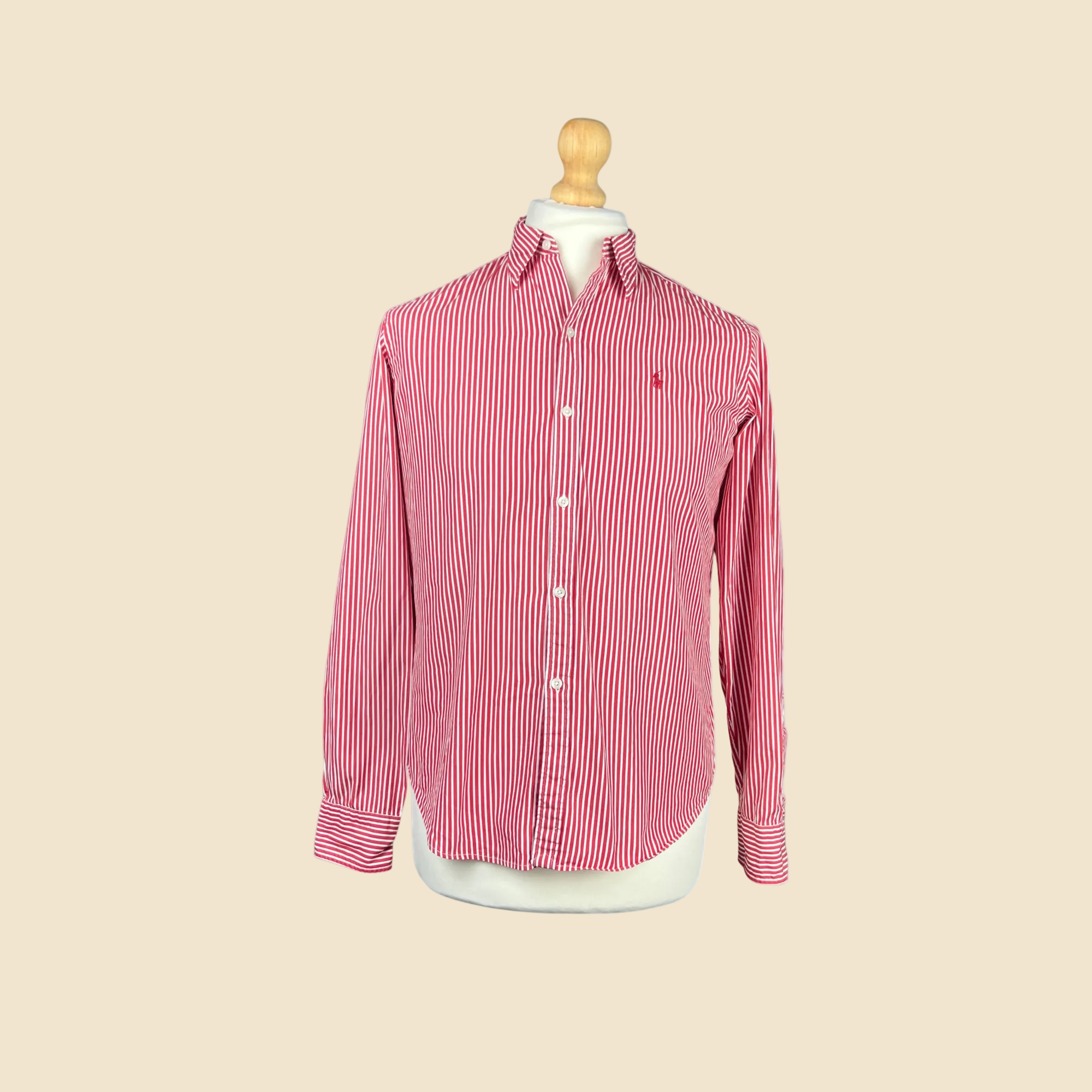 Chemise RALPH LAUREN rouge rayée blanche - Taille L